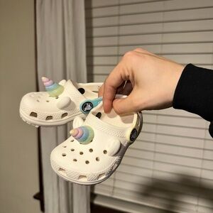 Kids Unicorn White Crocs